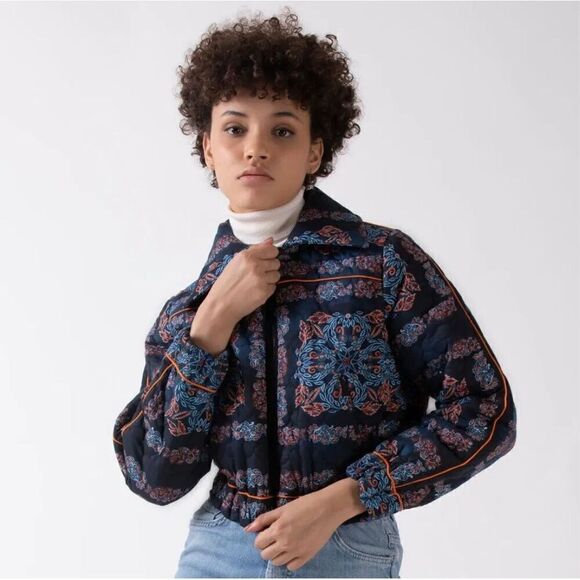 CELINA MOON NISSE CROP QUILTED JACKET size S - Picture 1 of 8